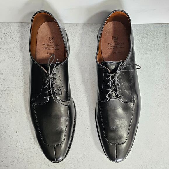 EUC Allen Edmonds Men\'s Black Leather Resoled Split Toe Delray Dress Shoes 15 B main image 7